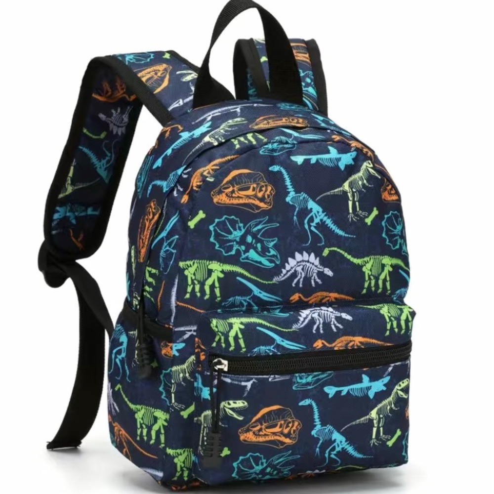Kids Dinosaur Print Mini Backpack Blue School Preschool Bag Boys 10.6in NEW